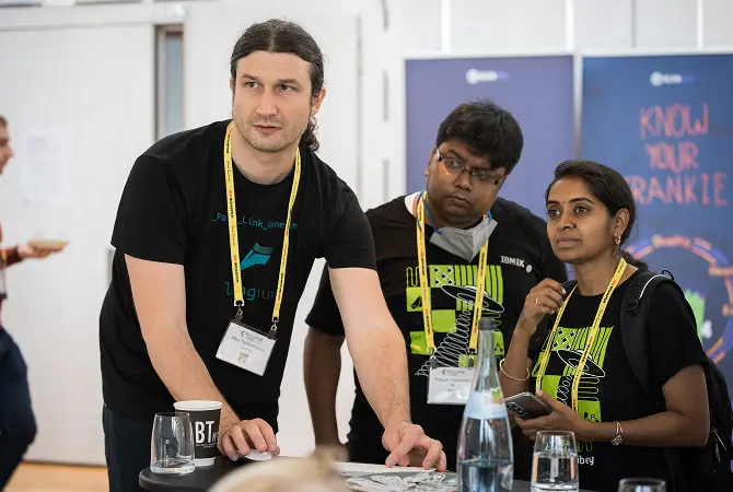 people collaborating at an event